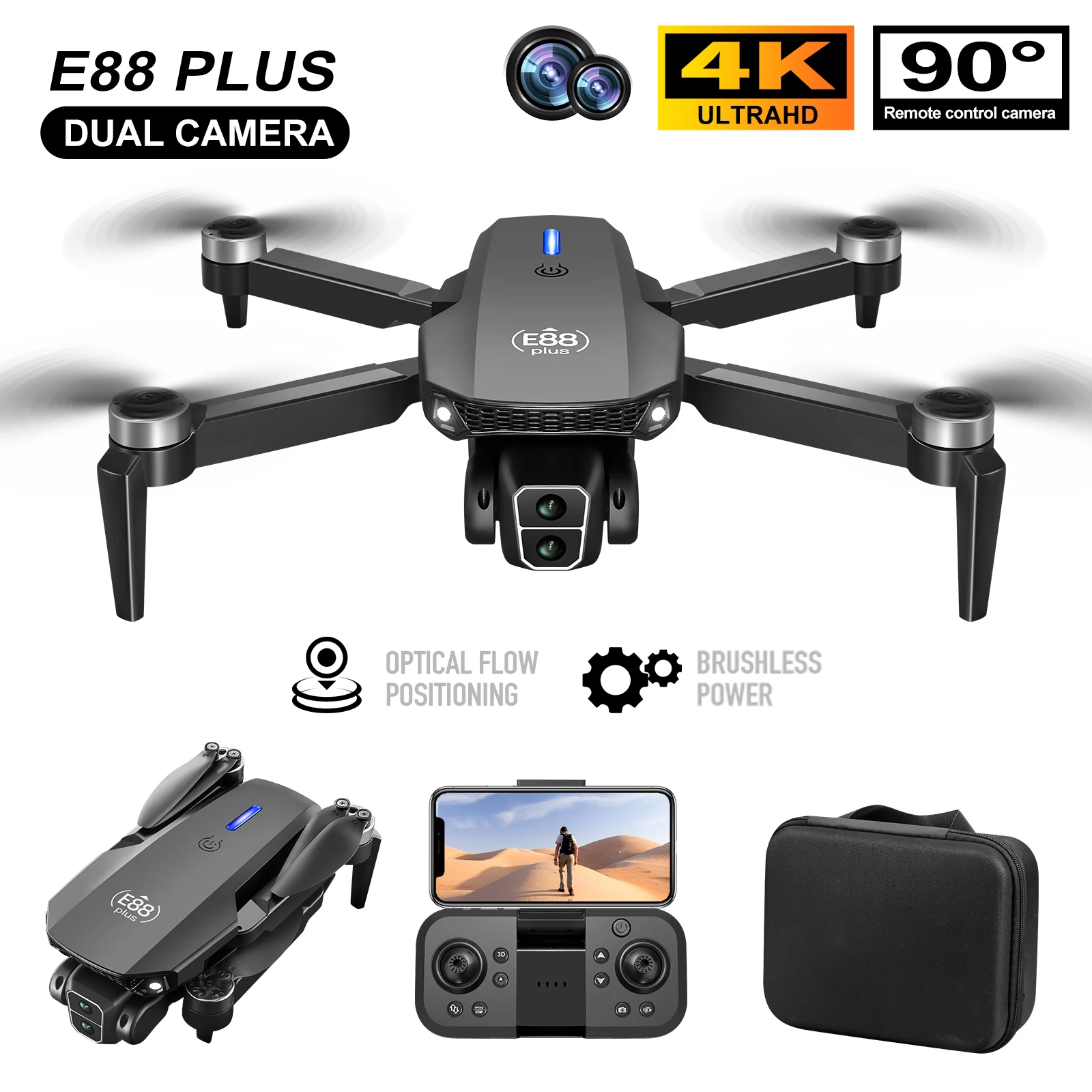 Drone Camera Hd - Nuovo drone quadricottero E88 Plus: 90